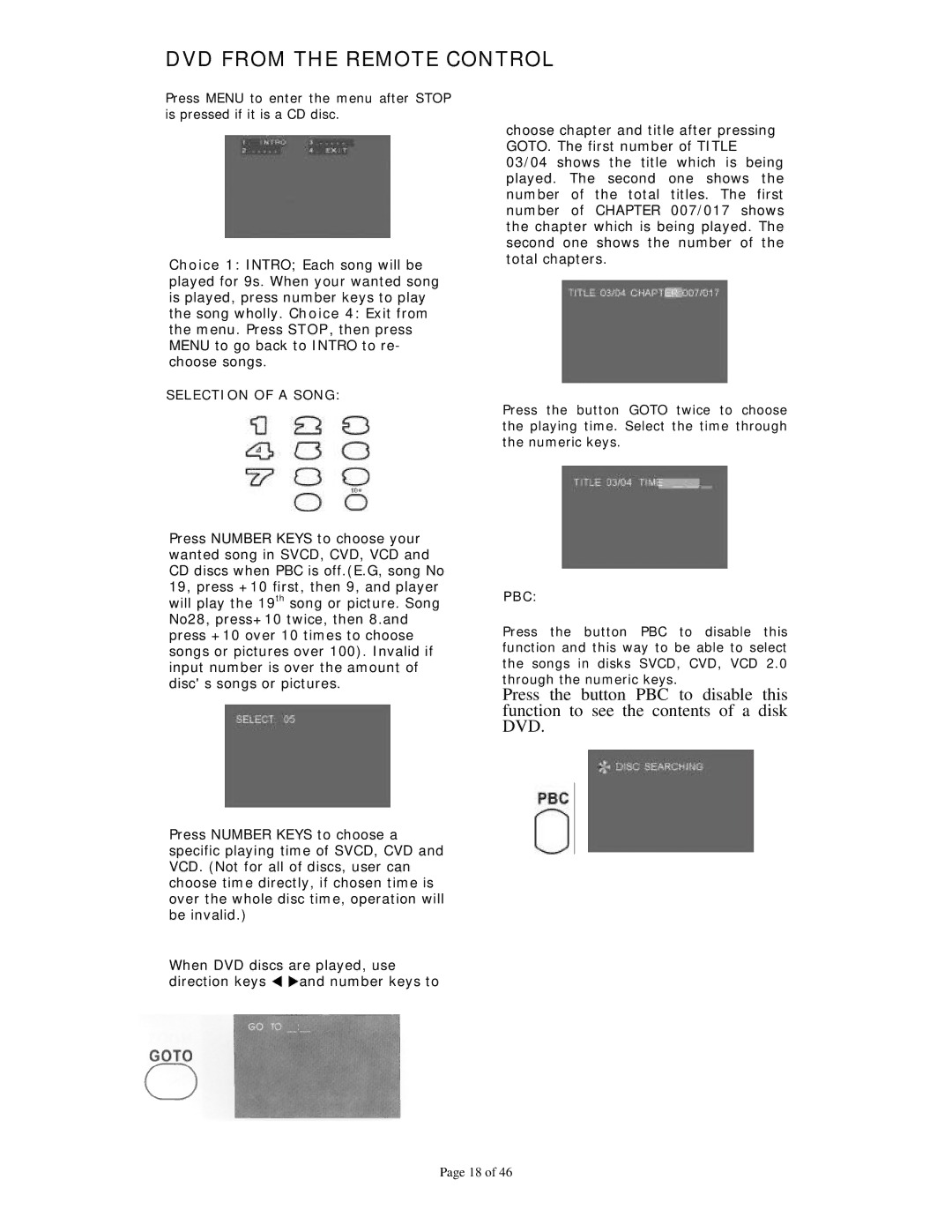 Dolby Laboratories Personal Video Recorder user manual Selection of a Song 