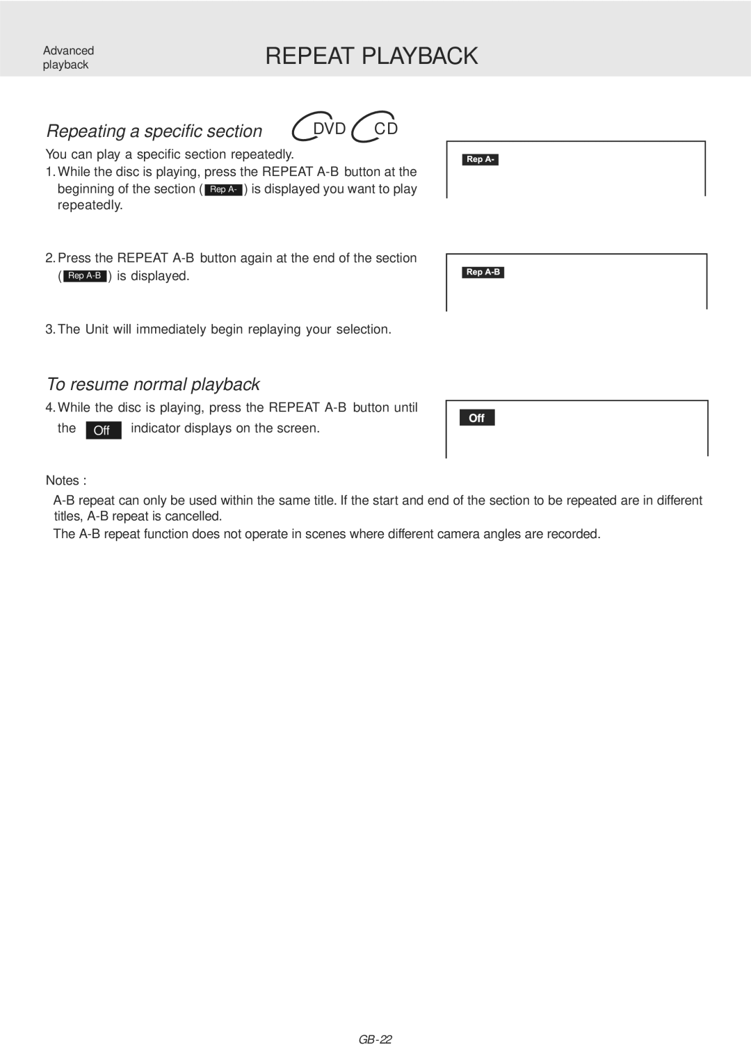 Dolby Laboratories PVS177SG manual Repeating a specific section 