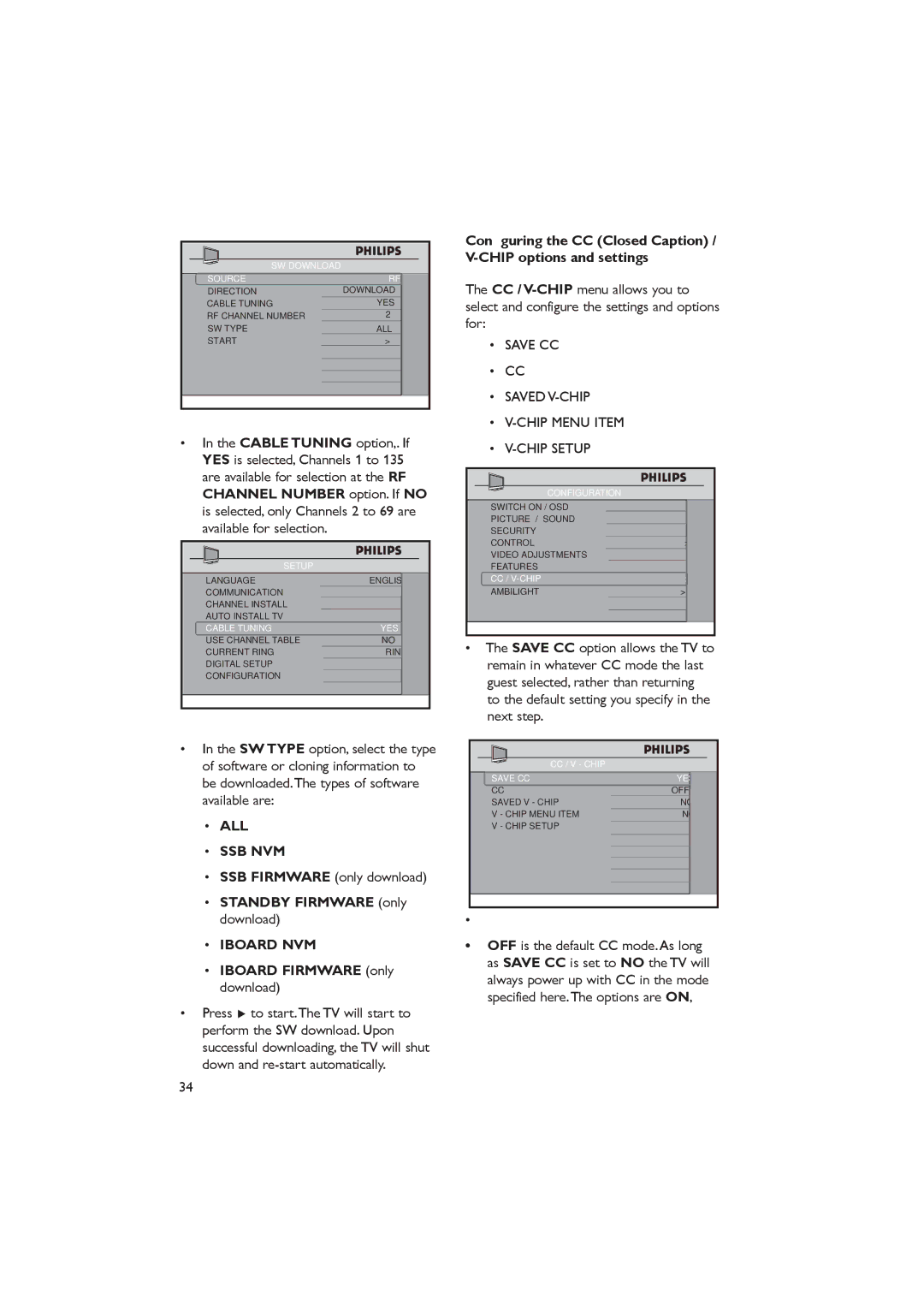 Dolby Laboratories RC2888/01, RC2573GR All Ssb Nvm, SW Download Source, Cc / V-Chip, CC / V Chip Save CC 