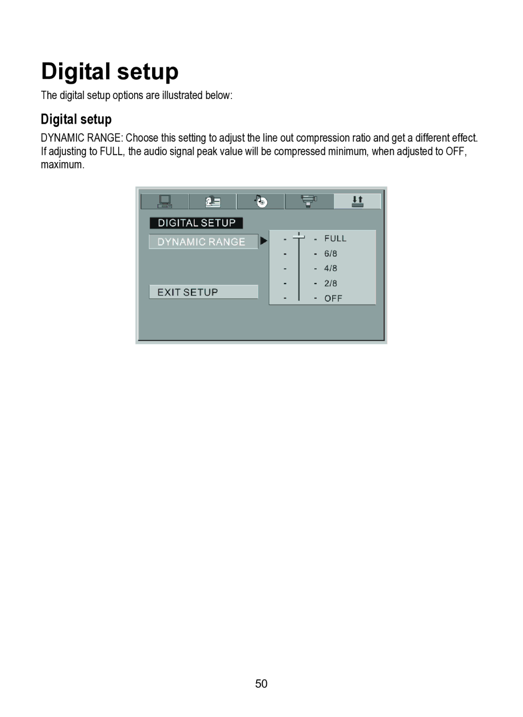 Dolby Laboratories SDV-27 operating instructions Digital setup 