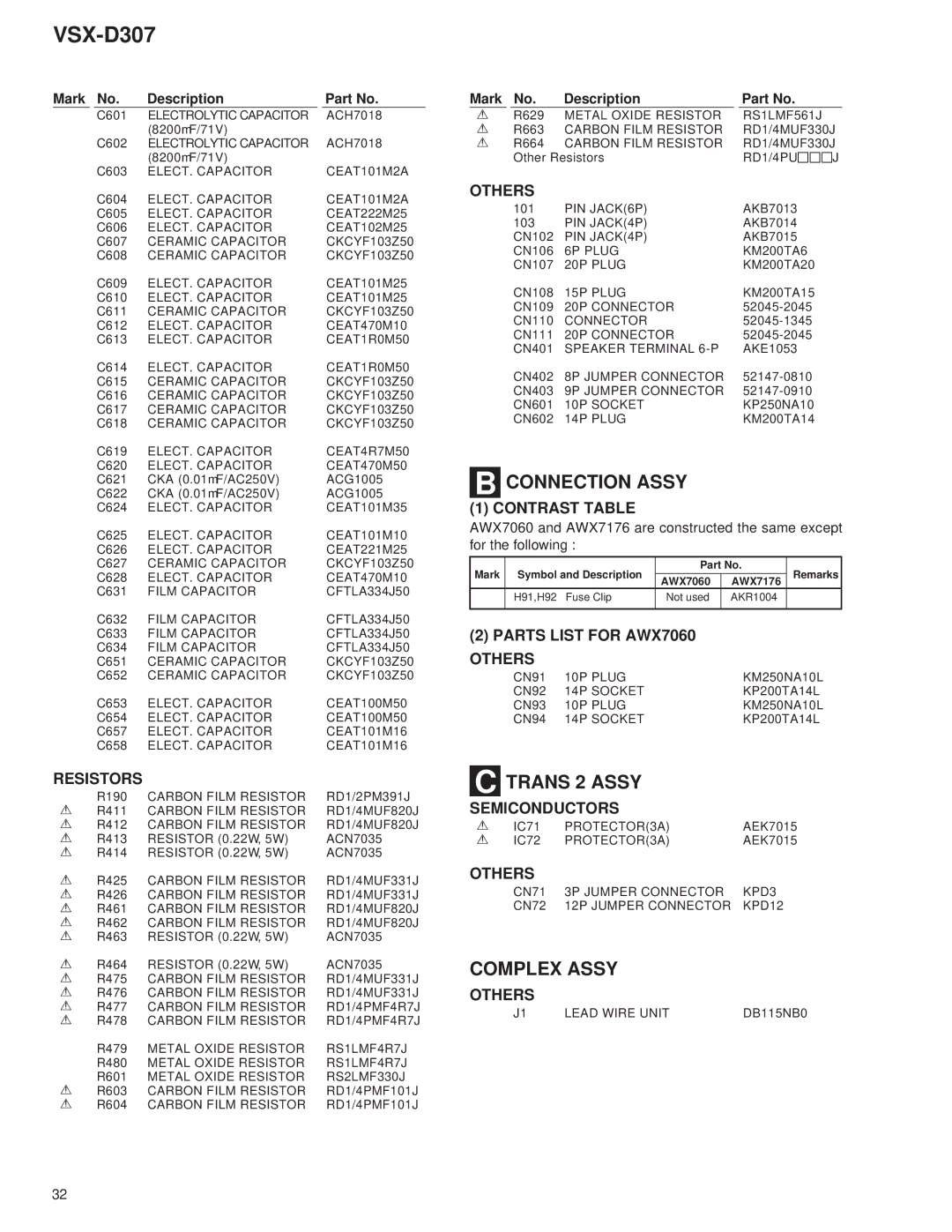 Dolby Laboratories STAV-3770, 31-3043 service manual Connection Assy, Trans 2 Assy, Complex Assy 