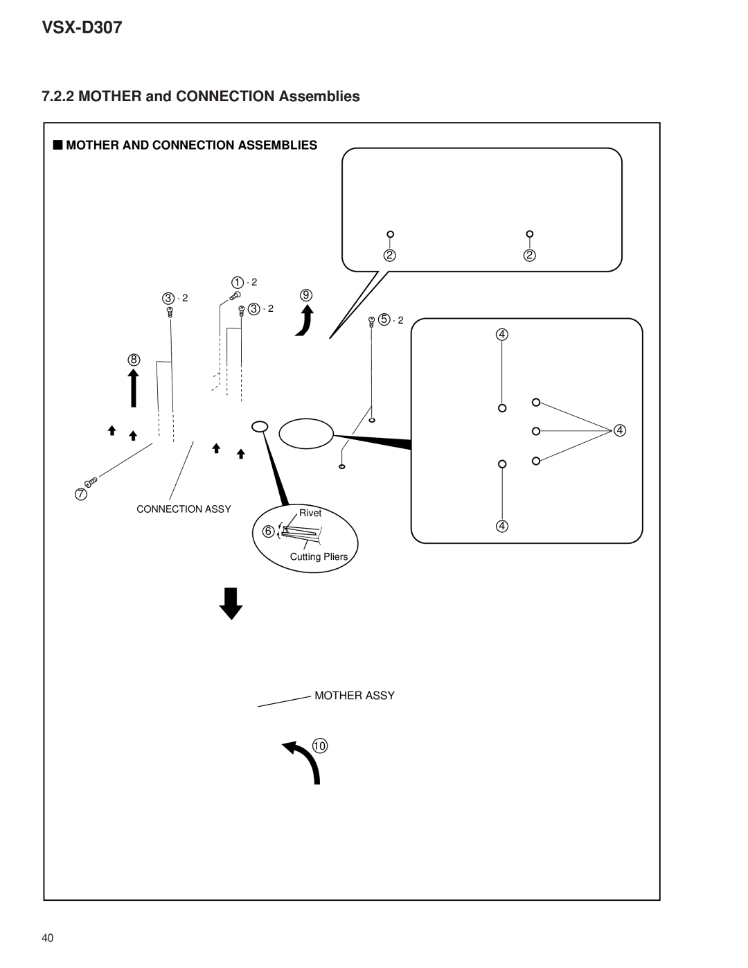 Dolby Laboratories STAV-3770, 31-3043 service manual Mother and Connection Assemblies 