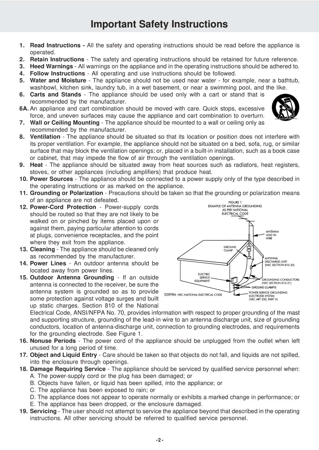 Dolby Laboratories STS75E owner manual Outdoor Antenna Grounding If an outside 