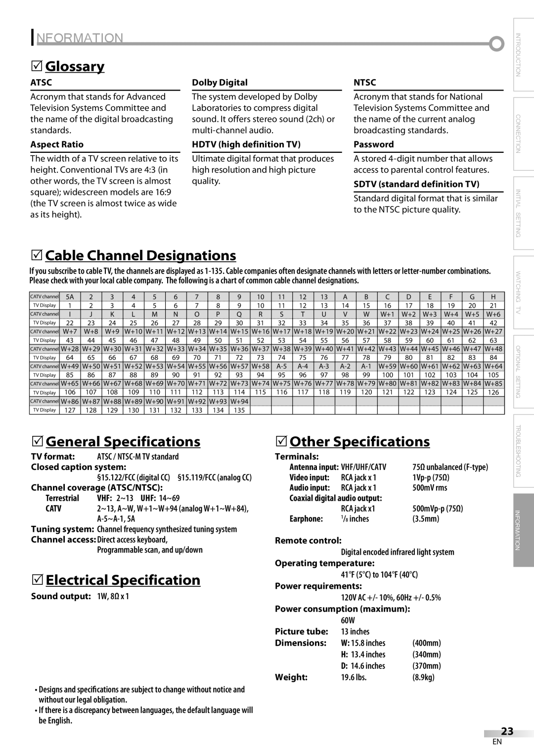 Dolby Laboratories V07TV13 owner manual Information 