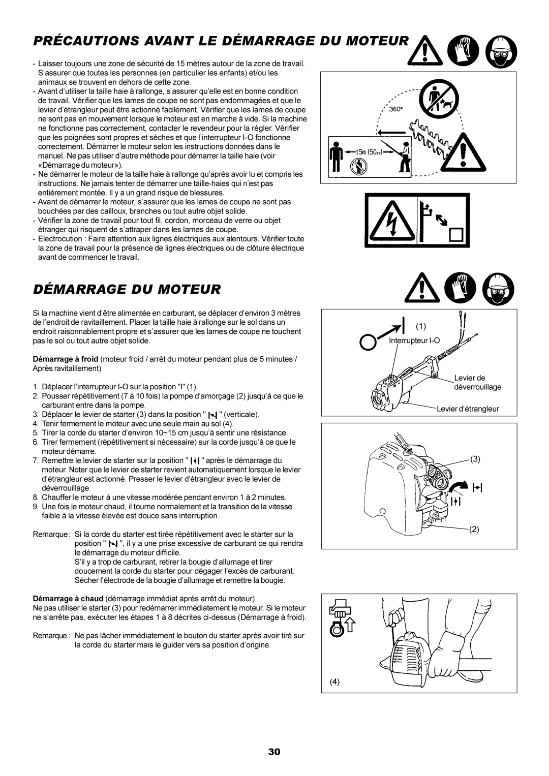 Dolmar MH-2556 instruction manual Précautions Avant LE Démarrage DU Moteur 