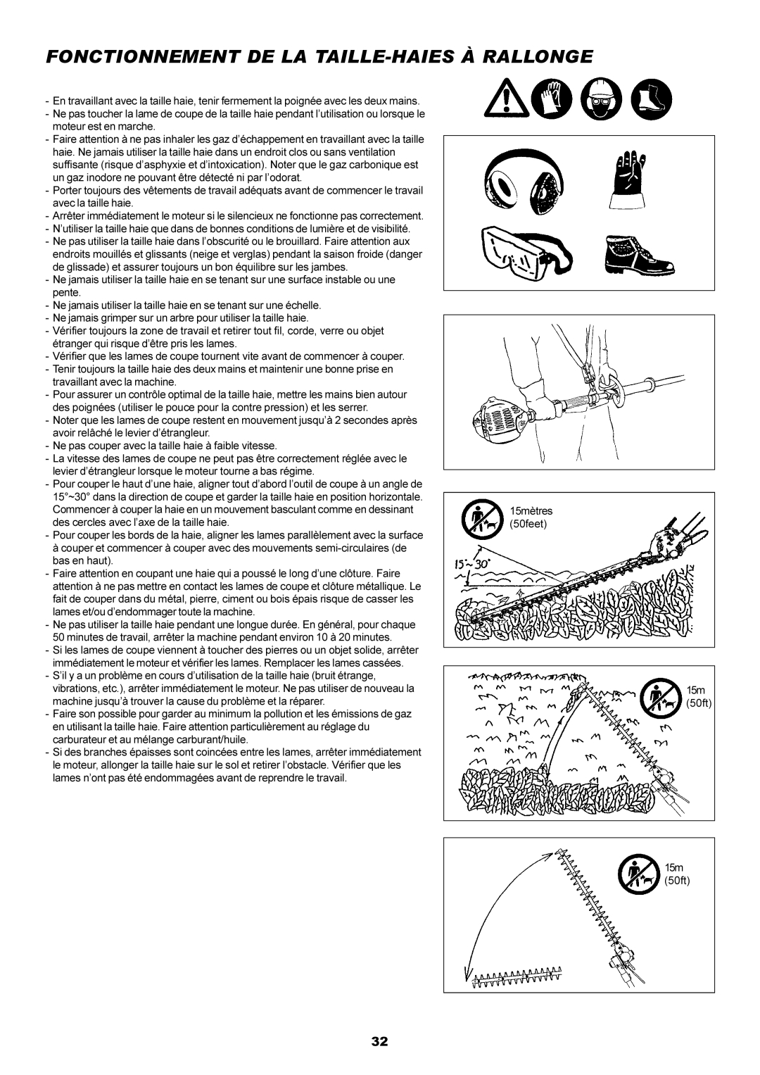 Dolmar MH-2556 instruction manual Fonctionnement DE LA TAILLE-HAIES À Rallonge 