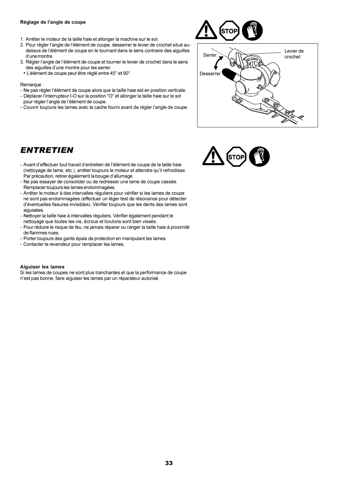 Dolmar MH-2556 instruction manual Entretien 