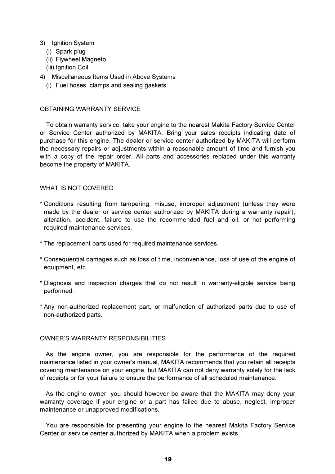 Dolmar MH-2556 instruction manual Obtaining Warranty Service 