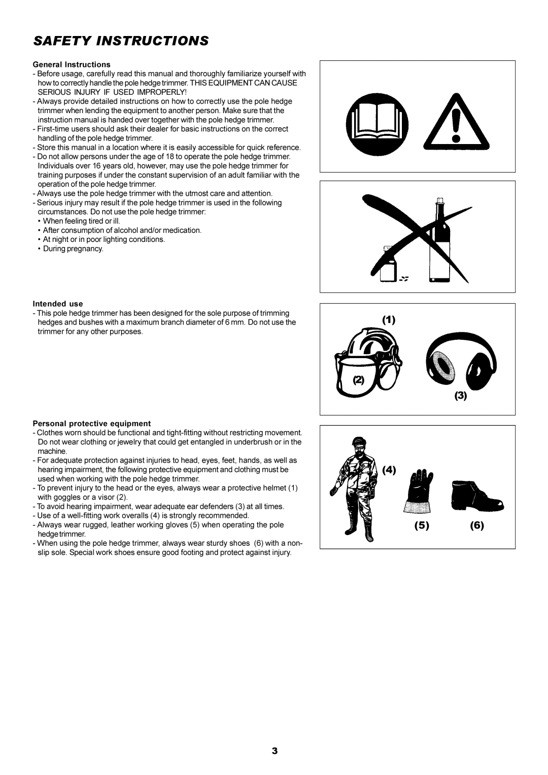 Dolmar MH-2556 instruction manual Safety Instructions 