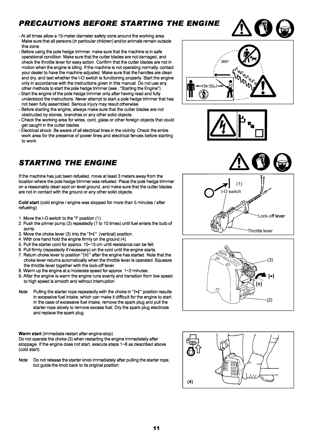 Dolmar MH-2556 instruction manual Precautions Before Starting The Engine 
