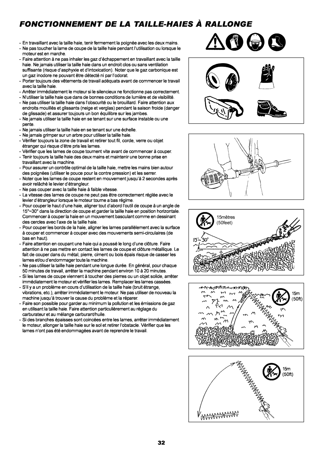 Dolmar MH-2556 instruction manual Fonctionnement De La Taille-Haies À Rallonge 