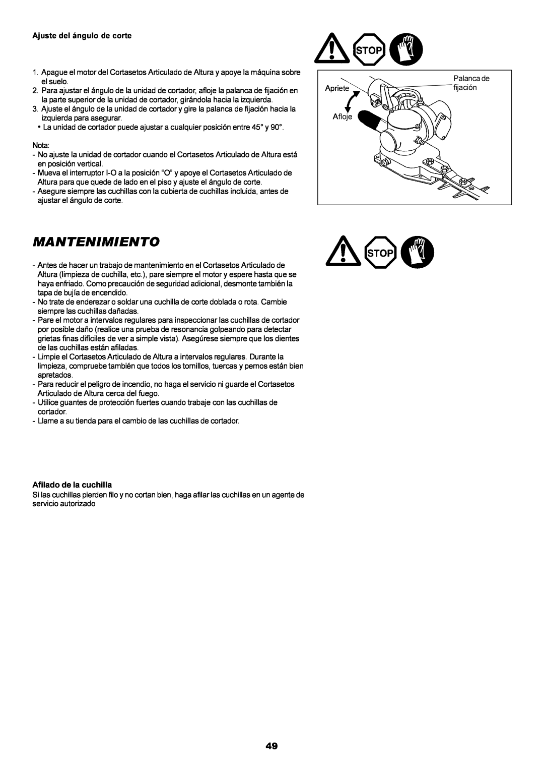 Dolmar MH-2556 instruction manual Mantenimiento, Afilado de la cuchilla 