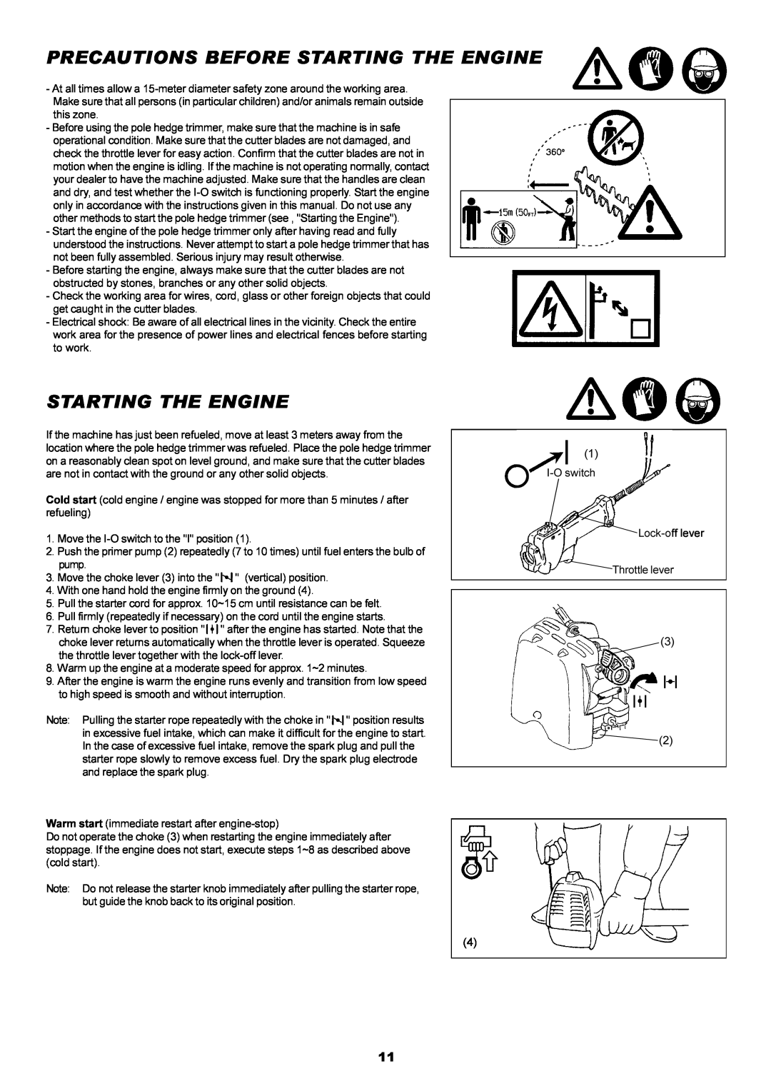 Dolmar MH-2556 instruction manual Precautions Before Starting The Engine 