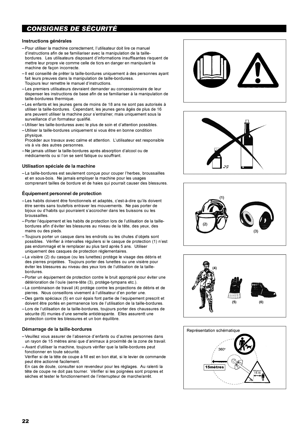 Dolmar MS-22C instruction manual Consignes DE Sécurité, Instructions générales, Utilisation spéciale de la machine 