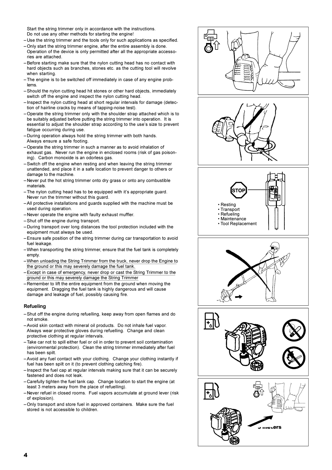 Dolmar MS-22C instruction manual Refueling, Meters 