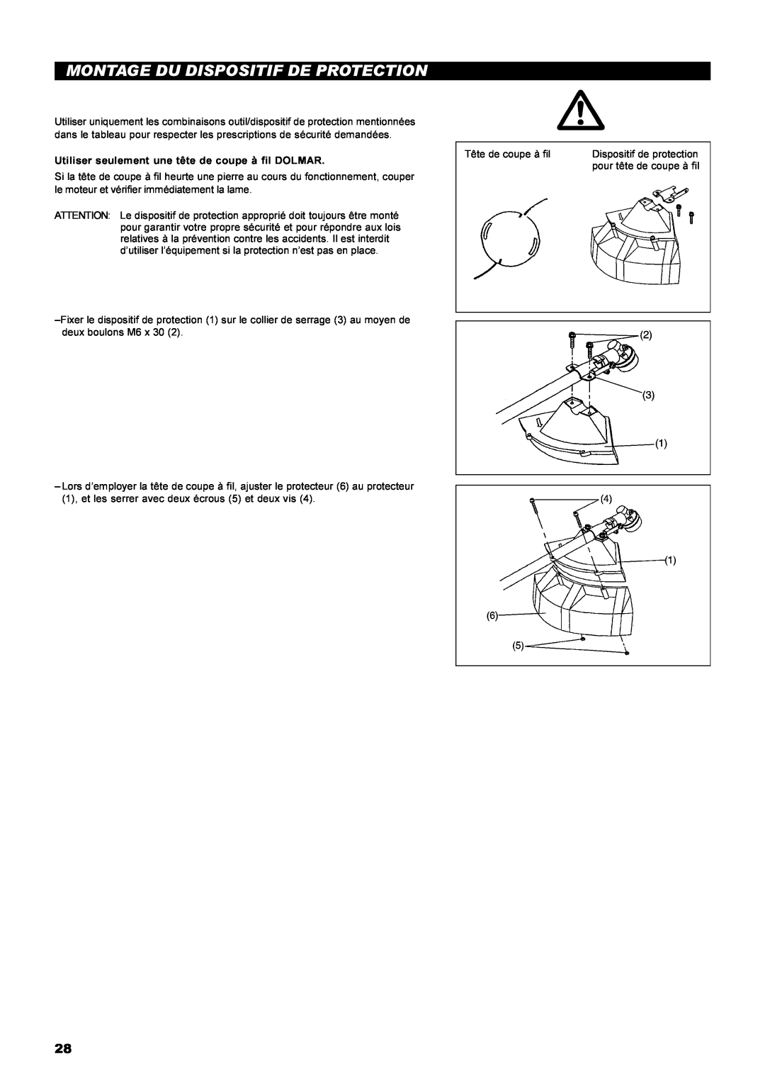 Dolmar MS-22C instruction manual Montage Du Dispositif De Protection 