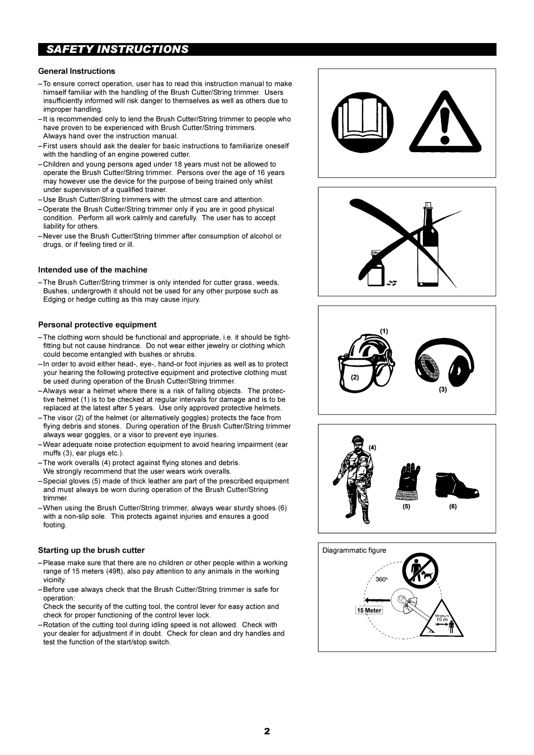 Dolmar MS-251.4 Safety Instructions, General Instructions, Intended use of the machine, Personal protective equipment 