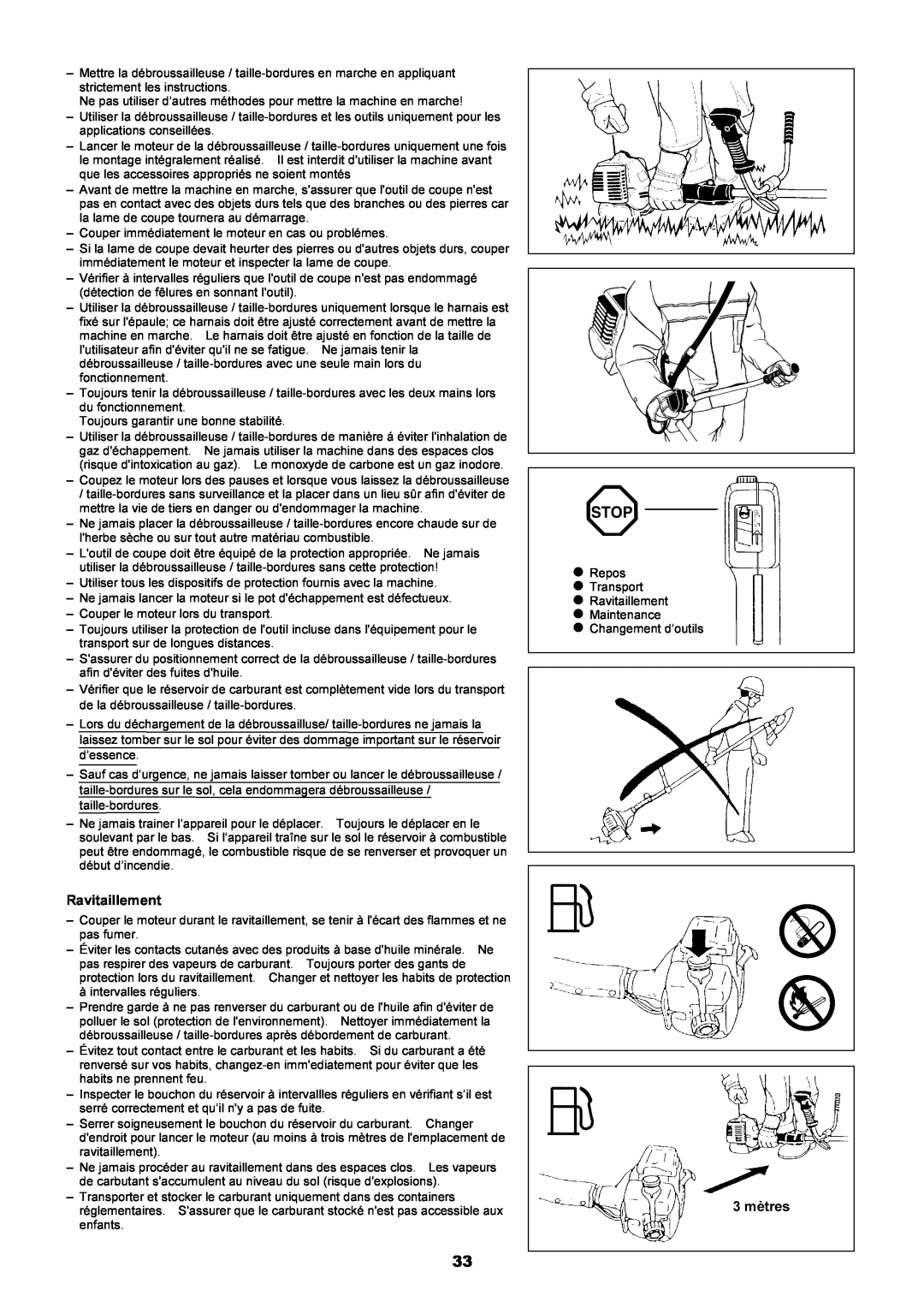 Dolmar MS-250.4, MS-251.4 instruction manual Ravitaillement, 3 mètres 