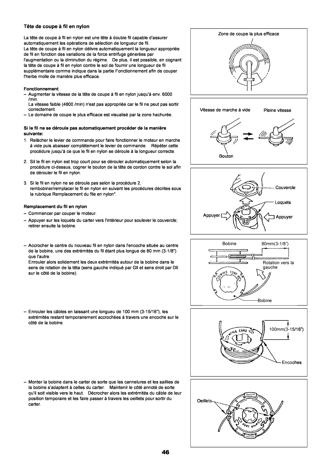 Dolmar MS-251.4, MS-250.4 instruction manual Tête de coupe à fil en nylon 