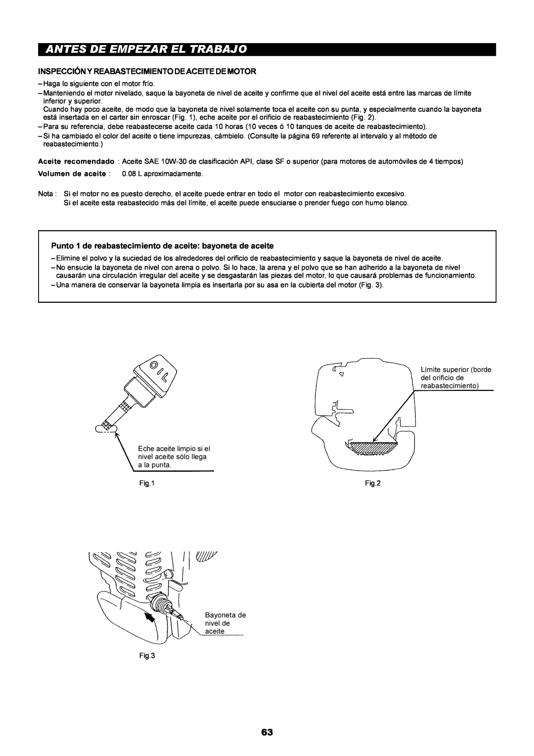 Dolmar MS-250.4, MS-251.4 instruction manual Antes De Empezar El Trabajo, Inspeccióny Reabastecimientode Aceitedemotor 