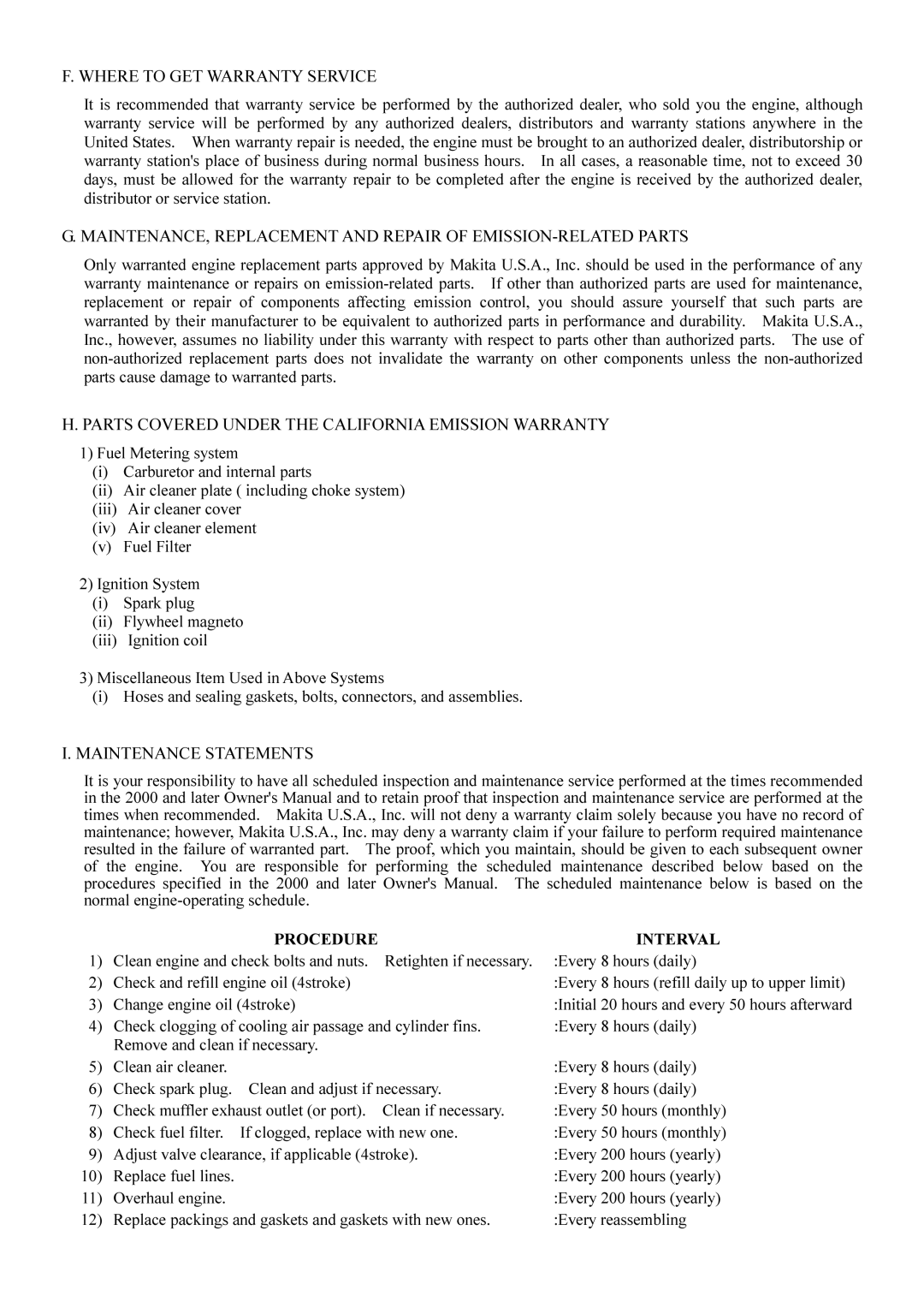 Dolmar PB-250.4 instruction manual Where to GET Warranty Service, Parts Covered Under the California Emission Warranty 