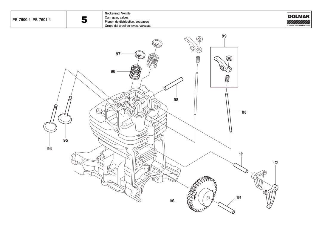 Dolmar PB-7600.4, PB-7601.4 manual 100 101 102 