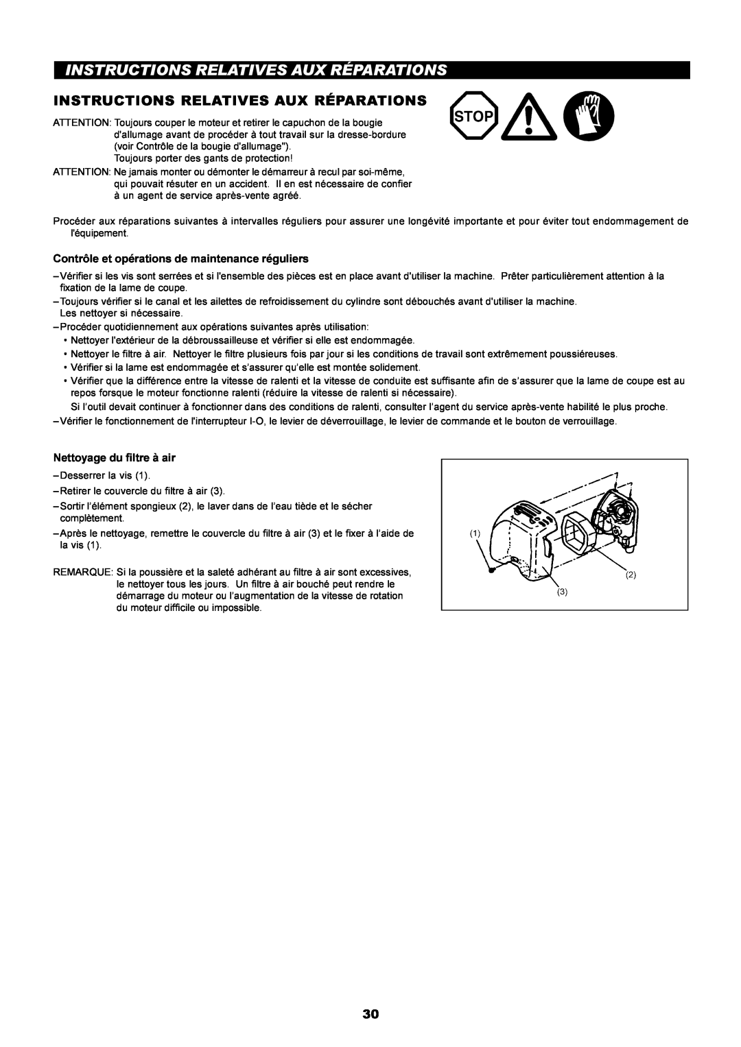 Dolmar PE-251 instruction manual Instructions Relatives Aux Réparations, Contrôle et opérations de maintenance réguliers 