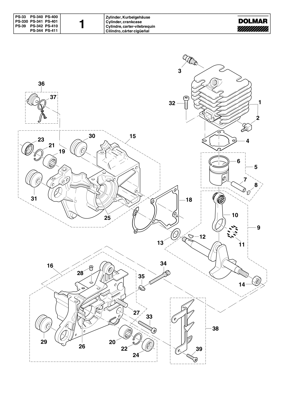 Dolmar PS-344, PS-330, PS-410, PS-342, PS-39, PS-411, PS-341 manual 3015 