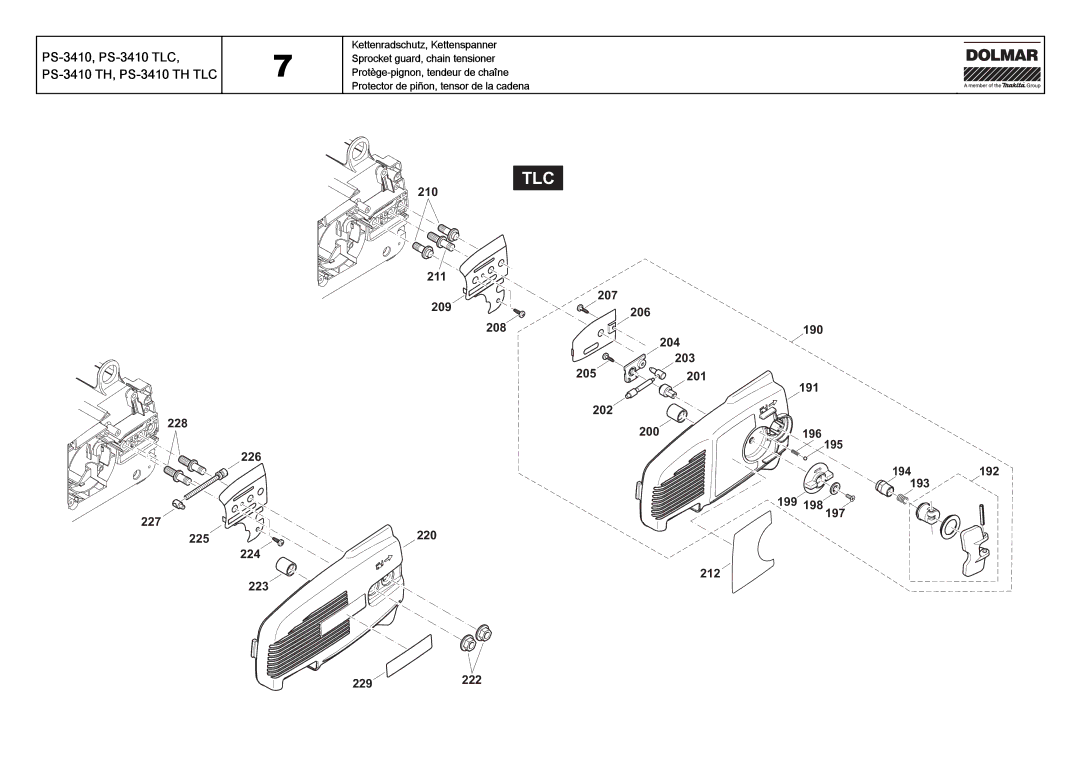 Dolmar PS-3410 TLC manual Tlc 