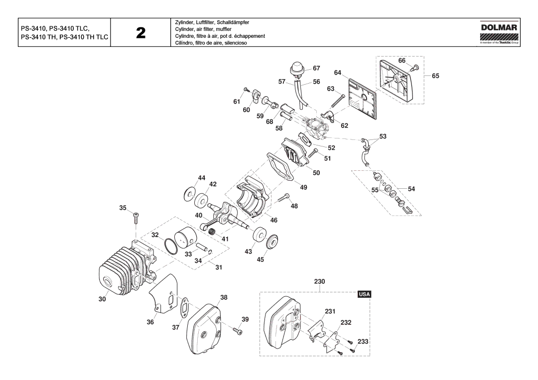 Dolmar PS-3410 TLC manual 230 