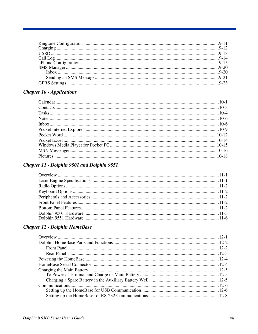 Dolphin Peripherals 9500 manual Applications 