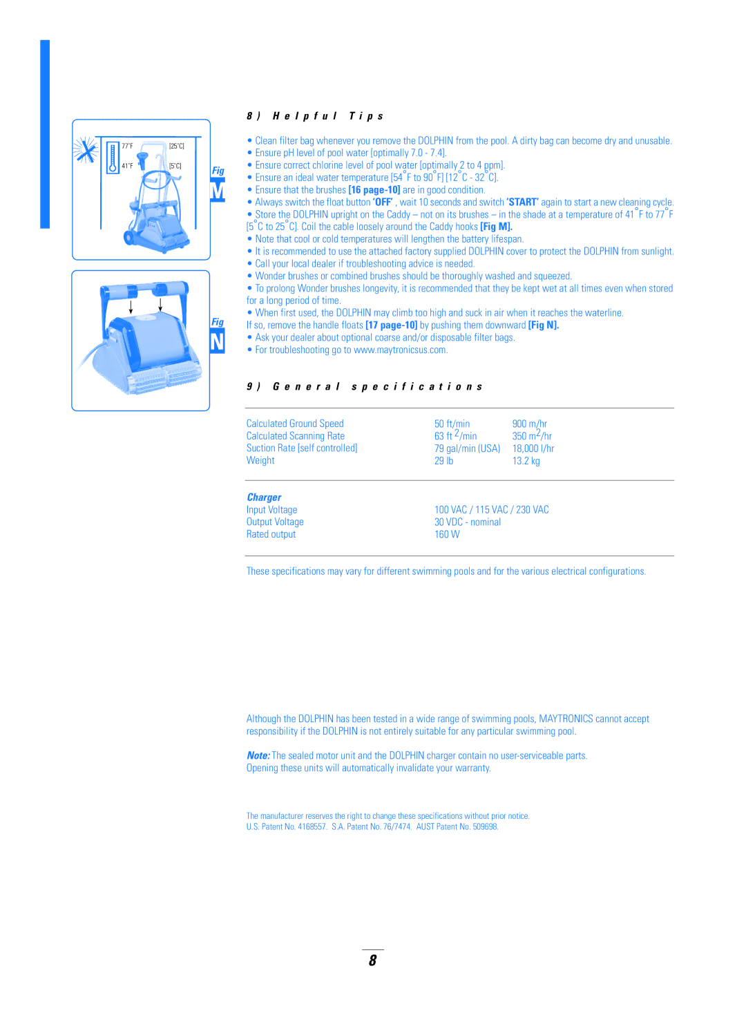 Dolphin Peripherals DX5B manual E l p f u l T i p s, E n e r a l Specification s 