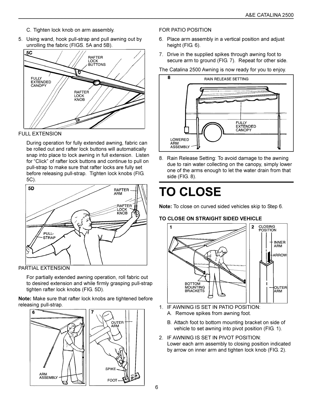 Dometic 2500 manual To Close on Straight Sided Vehicle 