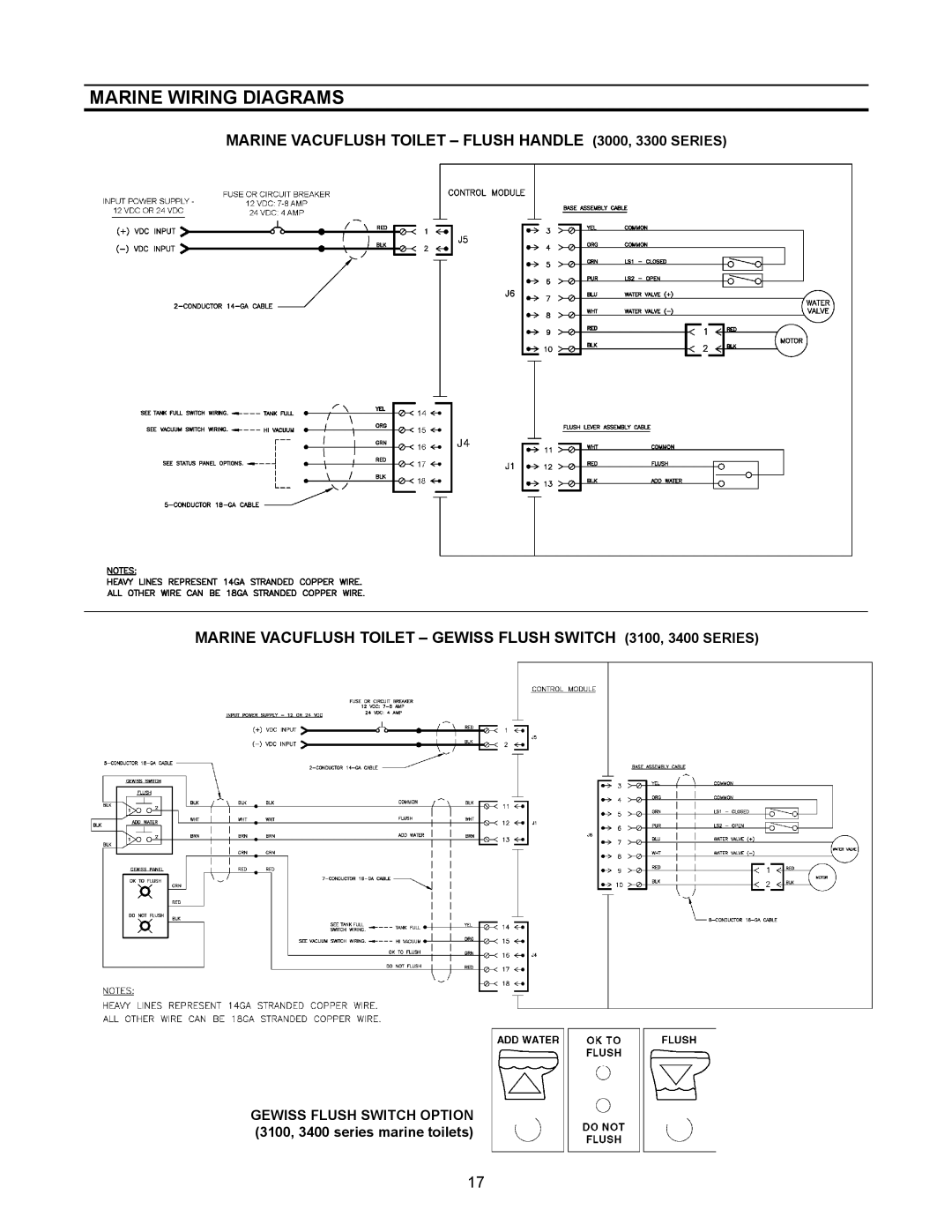 Dometic 3000, 3100 owner manual Marine Wiring Diagrams 