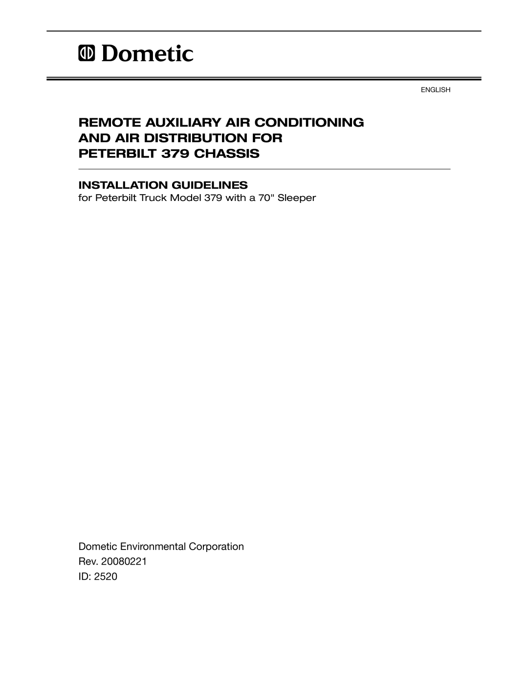 Dometic 379 CHASSIS manual Installation Guidelines 