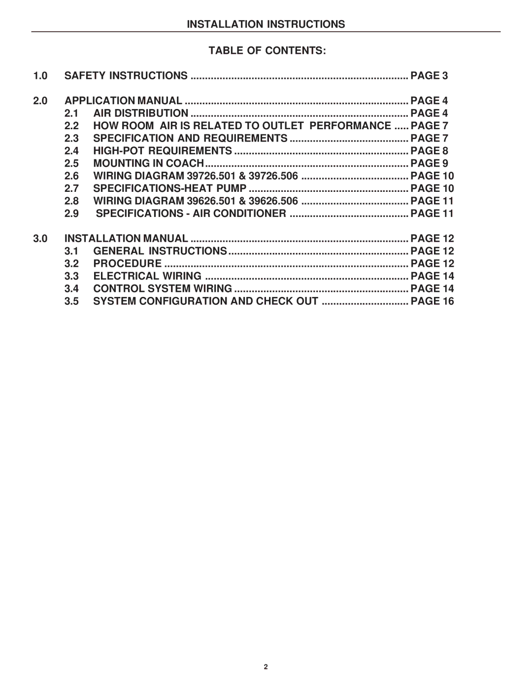 Dometic 39726.501, 39726.506, 39626.501, 39626.506 installation instructions SPECIFICATIONS-HEAT Pump 