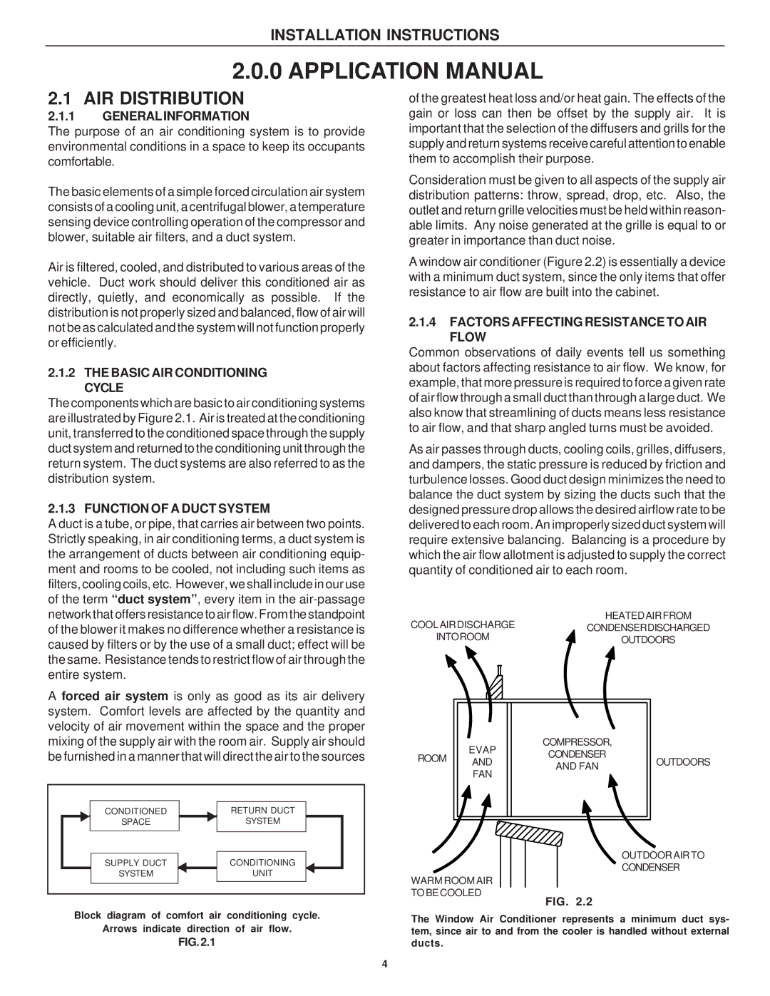 Dometic 39726.506, 39626.501, 39726.501 General Information, Basic AIR Conditioning Cycle, Function of a Duct System 