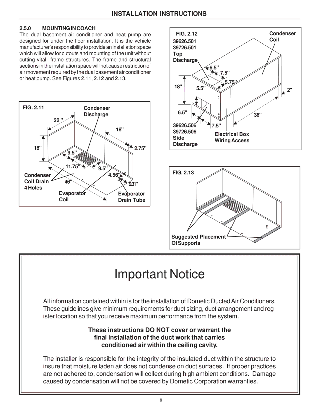 Dometic 39626.501, 39726.506, 39726.501, 39626.506 installation instructions Mounting in Coach, Discharge 