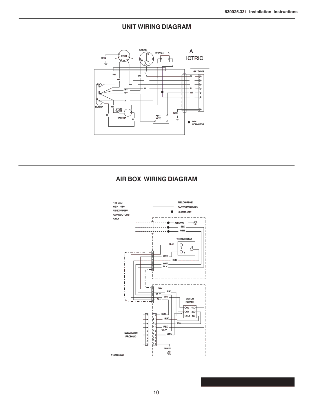 Dometic 630025.331 operating instructions Unit Wiring Diagram 