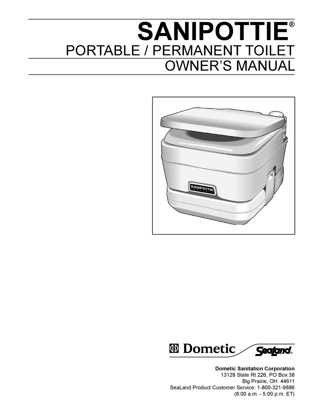 Dometic 962, 966 owner manual Sanipottie, Dometic Sanitation Corporation 