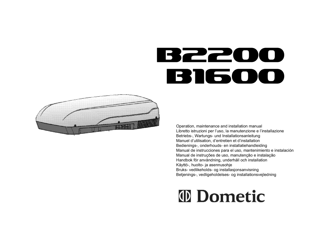 Dometic B1600, B2200 manual 