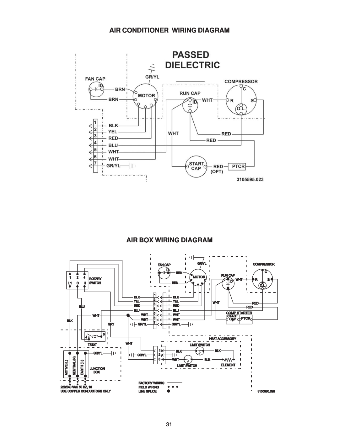 Dometic B3200 manual Air Conditioner Wiring Diagram, Air Box Wiring Diagram 