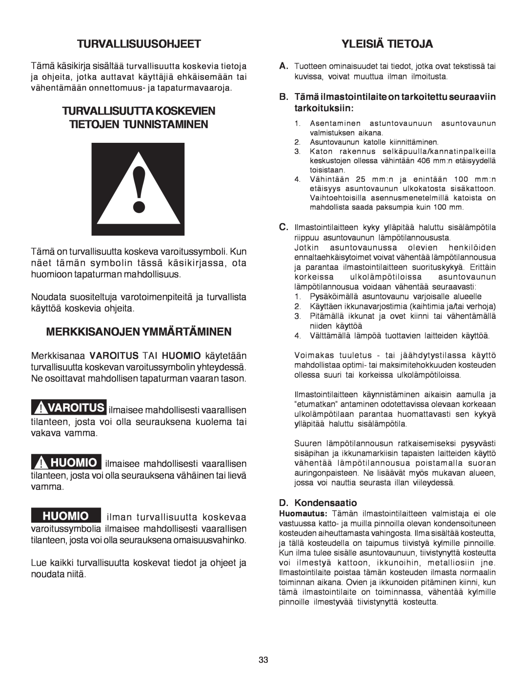 Dometic B3200 manual Turvallisuusohjeet, Turvallisuuttakoskevien Tietojen Tunnistaminen, Merkkisanojen Ymmärtäminen 
