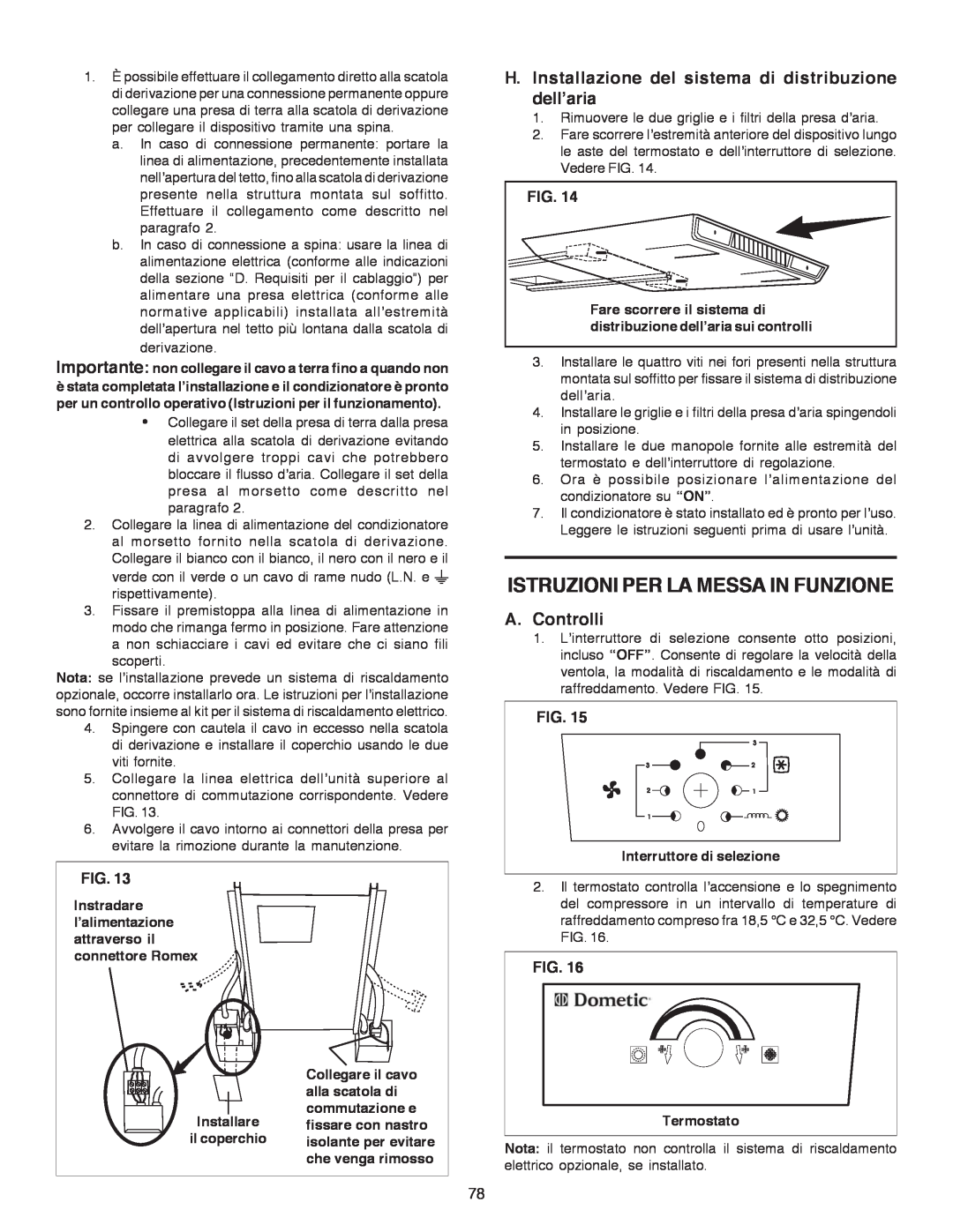 Dometic B3200 manual Istruzioni Per La Messa In Funzione, A.Controlli, Fig 