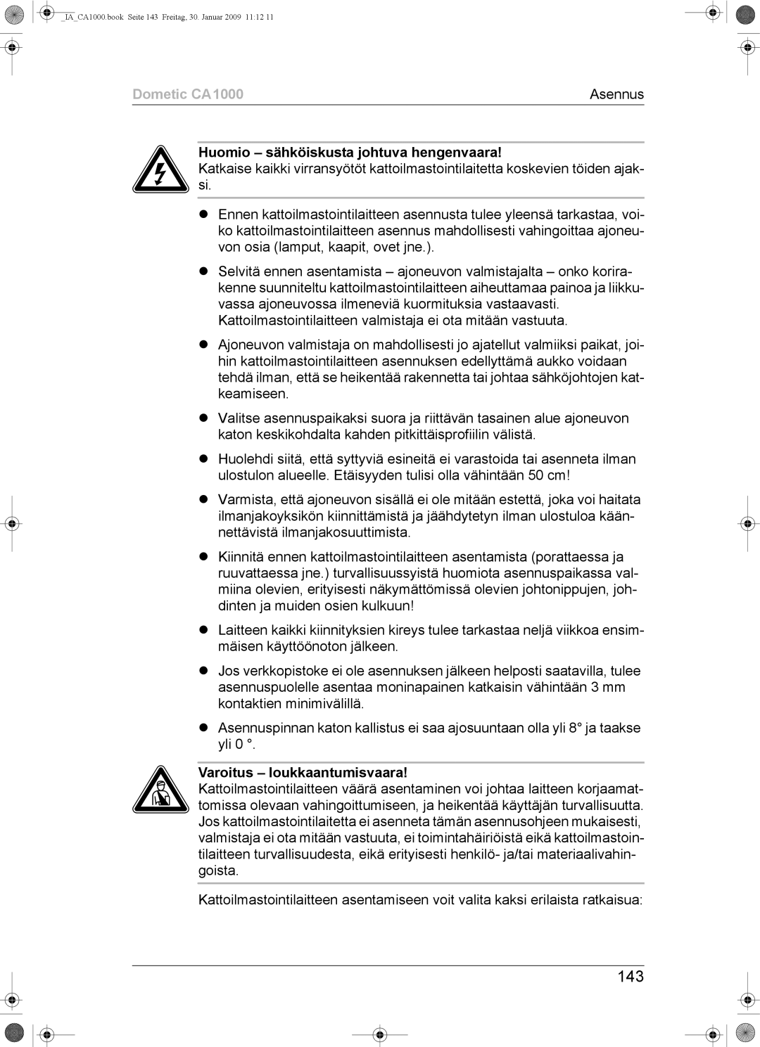 Dometic CA1000 installation manual 143 