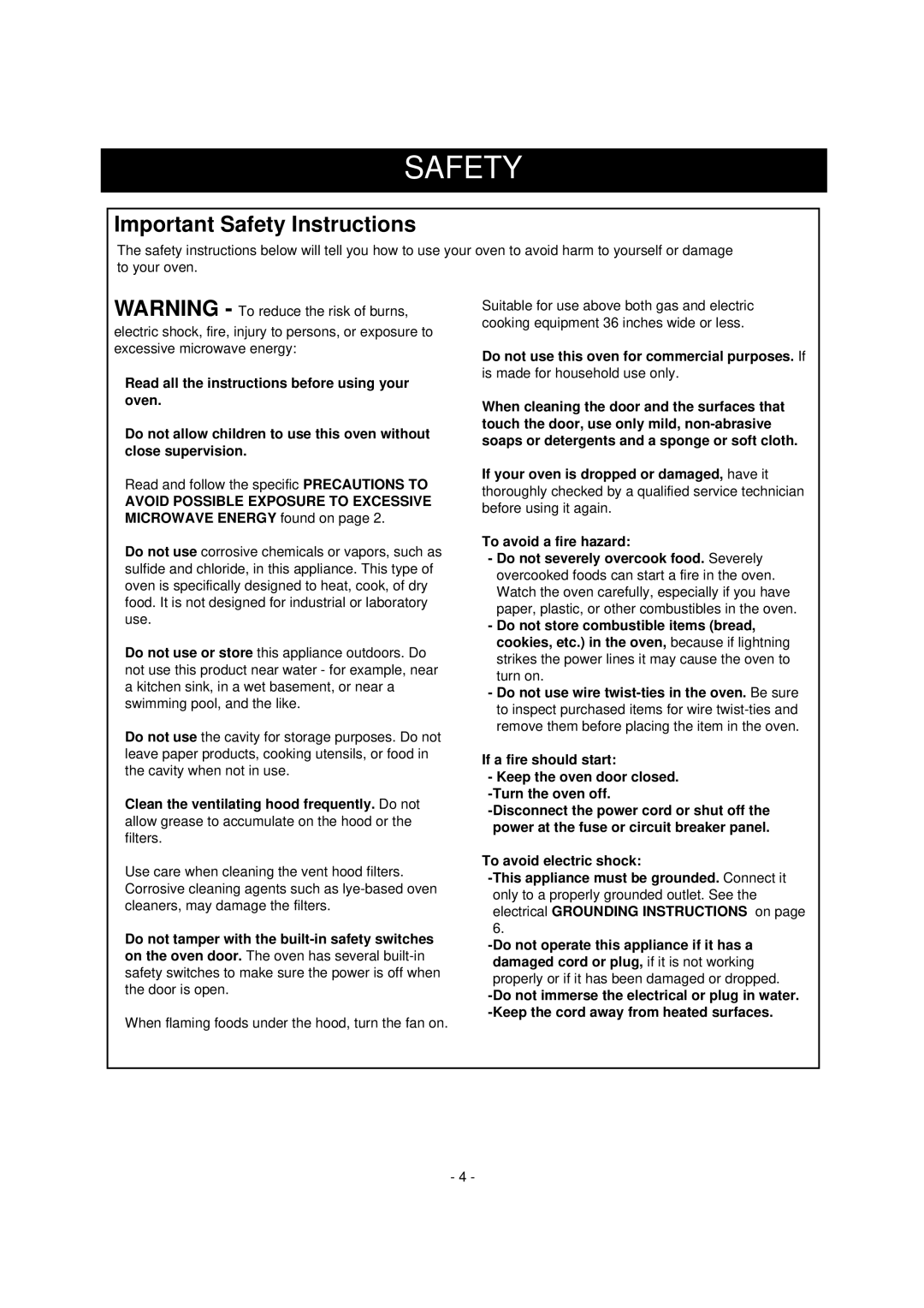 Dometic DOTRC11B, DOTRC11W manual Important Safety Instructions 