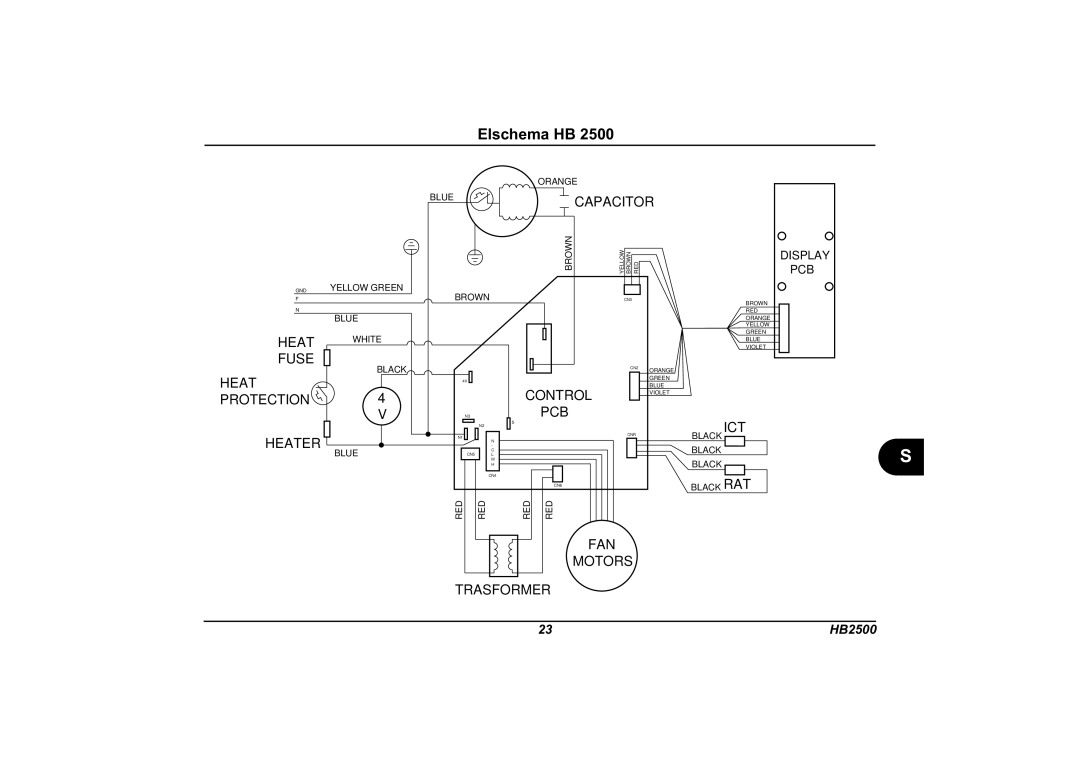 Dometic HB 2500 installation manual Elschema HB 