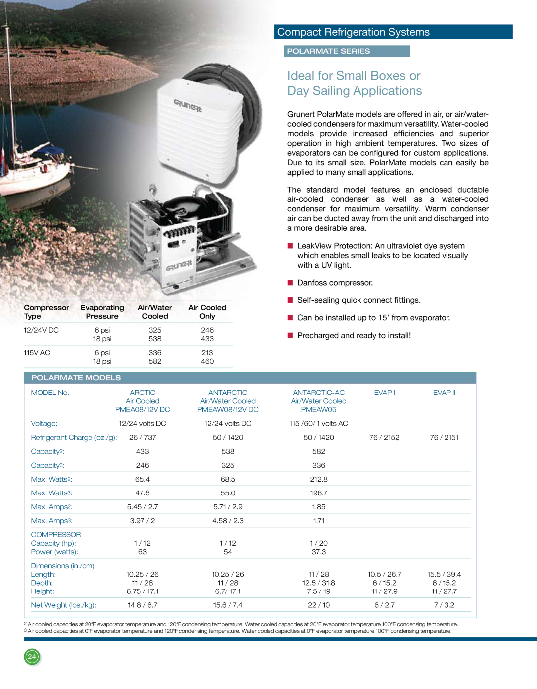 Dometic L-0191B manual Ideal for Small Boxes or Day Sailing Applications, Polarmate Models, Polarmate Series 