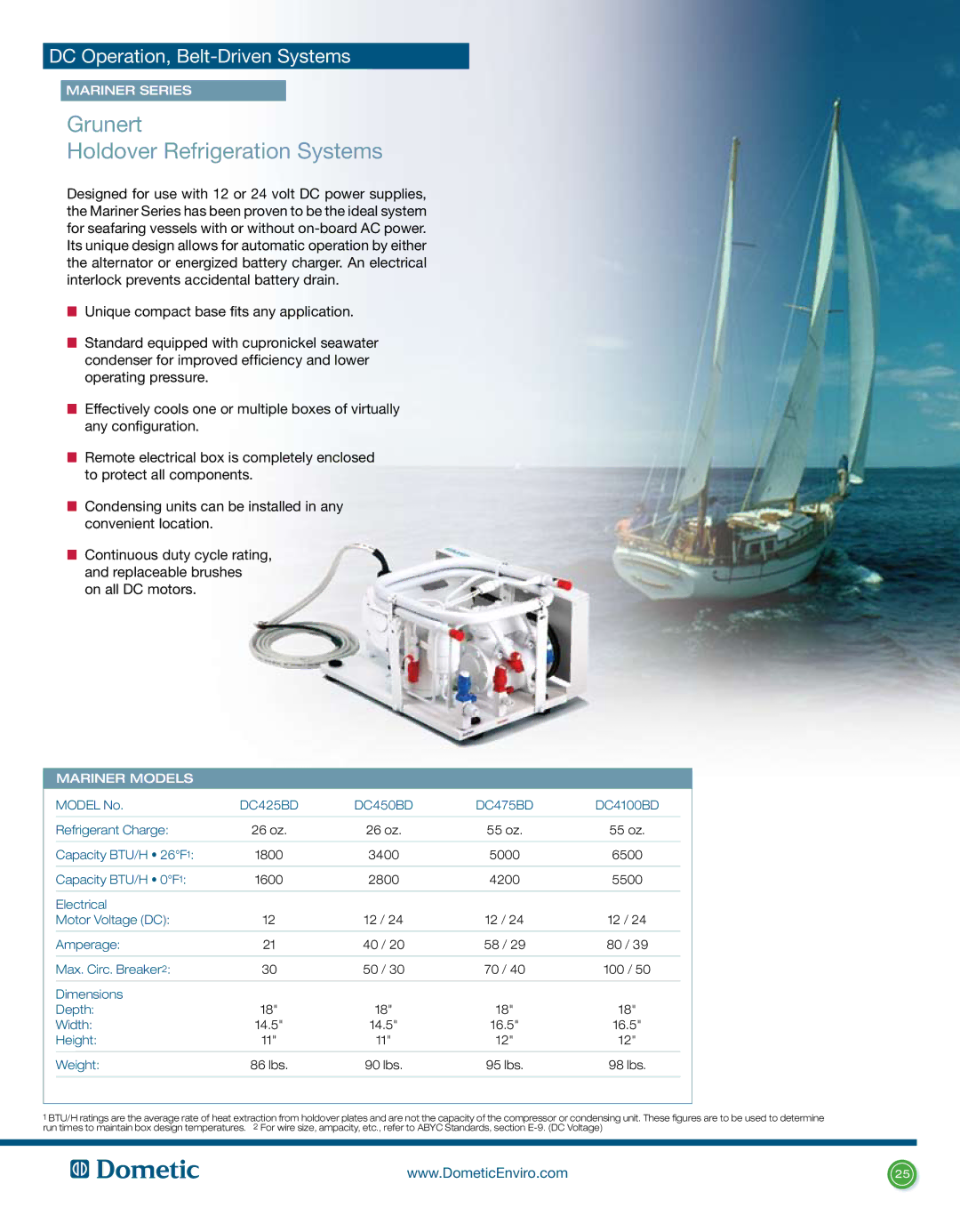 Dometic L-0191B manual Grunert Holdover Refrigeration Systems, Mariner Series, Mariner Models 