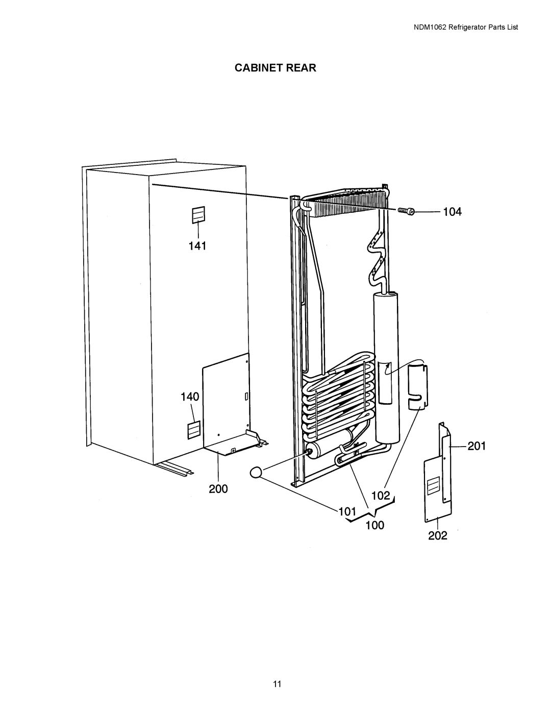 Dometic NDM1062 manual Cabinet Rear 